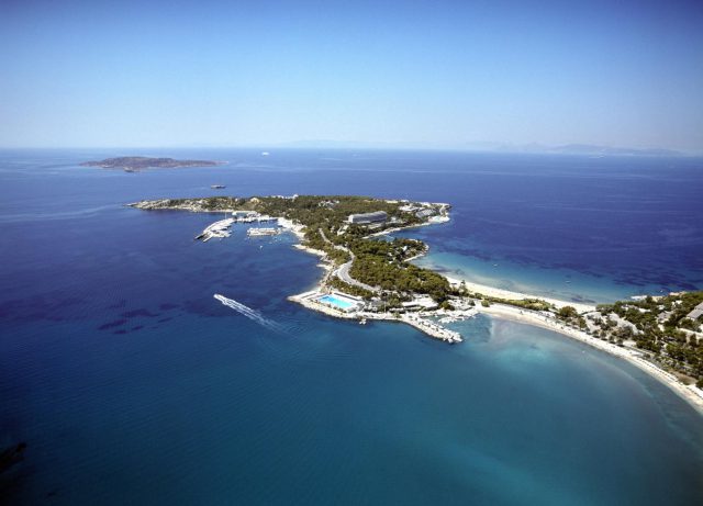 Aerial view of Astir Palace peninsula Astir